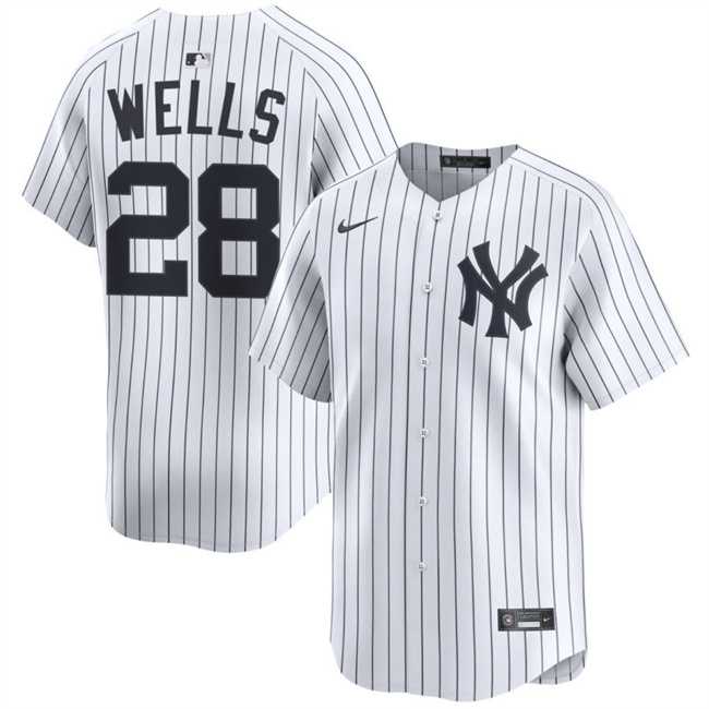 Mens New York Yankees #28 Austin Wells White 2025 Home Limited Stitched Jersey Dzhi